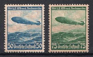 1936 Third Reich, Germany, Airmail (Mi. 606 x - 607 x, Full Set, CV $70)