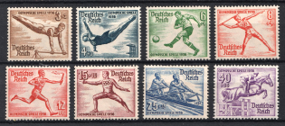 1936 Third Reich, Germany (Mi. 609 - 616, Full Set, CV $180, MNH)