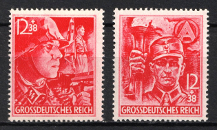 1945 Third Reich, Last Issue, Germany (Mi. 909 - 910, Full Set, CV $120, MNH)
