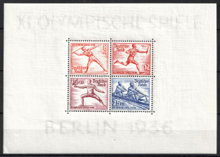 1936 Third Reich, Germany, Souvenir Sheet (Mi. Bl. 6, CV $160, MNH)