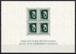 1937 Third Reich, Germany, Souvenir Sheet (Mi. Bl. 7, CV $90, MNH)