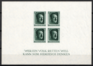 1937 Third Reich, Germany, Souvenir Sheet (Mi. Bl. 8, CV $290, MNH)