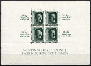 1937 Third Reich, Germany, Souvenir Sheet (Mi. Bl. 9, CV $420, MNH)