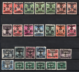 1940 General Government, Germany (Mi. 14 - 39, Full Set, Canceled, CV $180)