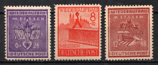 1945 Meissen, Local Post, Germany (Mi. 36 A - 38 A)