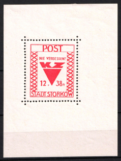 1946 Storkow, Local Post, Germany, Souvenir Sheet (Mi. Bl. 1, CV $30)