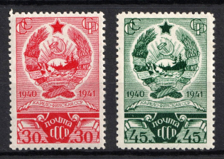1941 First Anniversary of the Karelian-Finnish SSR, Soviet Union USSR (Full Set)