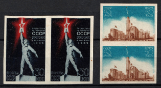 1939-40 The USSR Pavilion in the New York World Fair, Soviet Union USSR, Pair (Full Set, MNH)