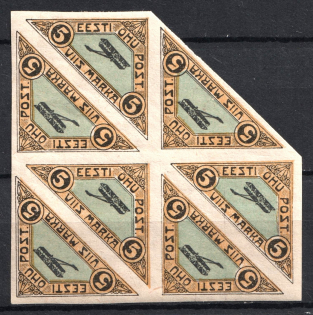 1920 Estonia, Airmail, Block (Mi. 14, Full Set, CV $70)