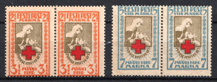 1921 Estonia, Pairs (Perforated, Mi. 29 A - 30 A, Full Set, CV $30, MNH)