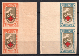 1921 Estonia, Pairs (Imperforated, Mi. 29 B - 30 B, Full Set, CV $30, MNH)