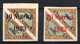 1923 Estonia, Airmail (Mi. 43 B - 44 B, Signed, CV $90)
