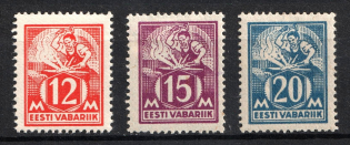 1925 Estonia (Mi. 57 - 59, Full Set, CV $90)