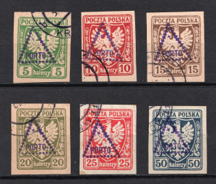 1919 Krakow, Overprint 'Porto', Postage Due Stamps, Local Issue, Poland (Canceled)