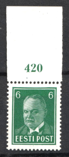 1940 6s Estonia (Control Number, Mi. 157 w, CV $120, MNH)