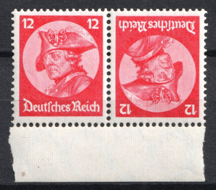 1933 12pf Third Reich, Germany (Pair Tete-Beche, CV $50, MNH)