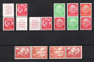 1933 Third Reich, Germany, Collection (Coupon, Se-tenant, CV $220)