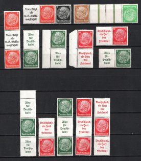 1937 Third Reich, Germany, Collection (Coupon, Se-tenant, Tete-beche, Gutter, CV $210)