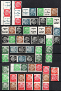1939 Third Reich, Germany, Collection (Coupon, Se-tenants, Gutter, Tete-beche, CV $210)