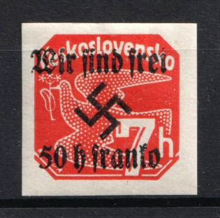 1938 50h on 7h Occupation of Rumburg Sudetenland, Germany (Mi. 26, Signed)