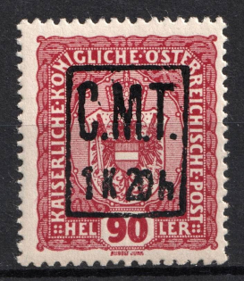 1919 1k20h/90h Romanian Occupation of Kolomyia CMT (Black Overprint)