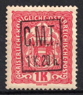 1919 1k20h/1k Romanian Occupation of Kolomyia CMT (Black Overprint)