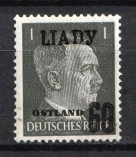 1941 60k on 1pf Lyady Leningrad Region, German Occupation of Russia, Germany (Mi. 2 a, Signed, CV $360, MNH)