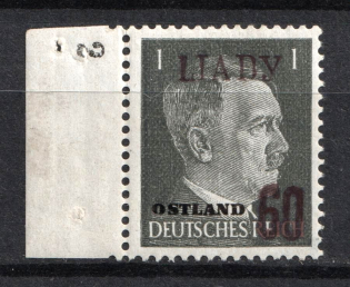 1941 60k on 1pf Lyady Leningrad Region, German Occupation of Russia, Germany (Control Number '2', Mi. 2 b, Signed, CV $230, MNH)