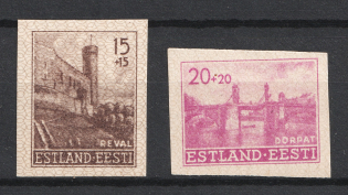 1941 Estonia, German Occupation, Germany (Mi. 4 U - 5 U, CV $50)