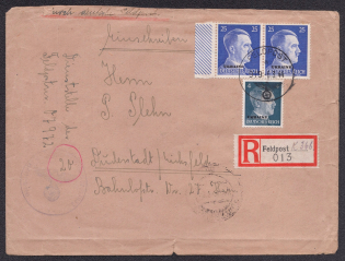 1944 Ukraine, WWII Germany Occupation, Military Mail, Registered Cover, Duderstadt
