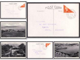 1940-41 Guernsey, German Occupation, Germany Postcards (Mi. II, Guernsey Postmark, CV $160)