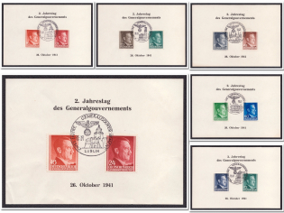 1941 General Government, Germany Souvenir Sheets (Special Commemorative Cancellations)