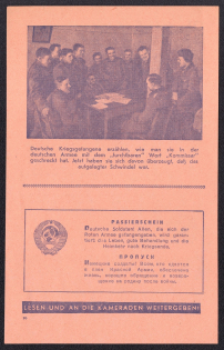 Soviet Passes in Captivity for German Soldiers, Anti-Nazi Propaganda