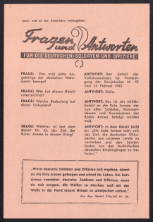 Soviet Passes in Captivity for German Soldiers, Anti-Nazi Propaganda