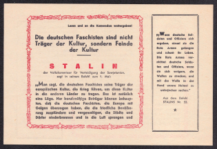 Soviet Passes in Captivity for German Soldiers, Anti-Nazi Propaganda