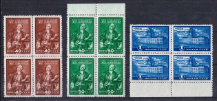 1949 Lomonosov Museum in Leningrad, Soviet Union USSR, Blocks of Four (Full Set, MNH)