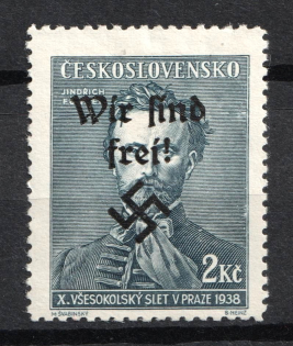 1938 2k Occupation of Rumburg Sudetenland, Germany (Mi. 50, CV $40)