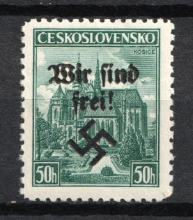 1938 50h Occupation of Rumburg Sudetenland, Germany (Mi. 52, CV $20, MNH)