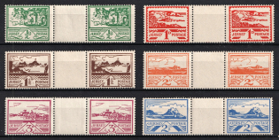 1943 Jersey, German Occupation, Germany (Gutter-pairs, Mi. 3 ZW - 8 ZW, Full Set, CV $230, MNH)