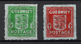 1942 Guernsey, German Occupation, Germany (Mi. 4 - 5, Full Set, Canceled, Signed, CV $200)