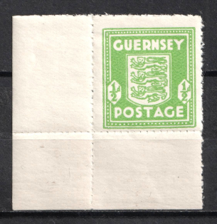 1941-44 1/2p Guernsey, German Occupation, Germany (Color Variety, Corner Margin, Mi. 1 e, CV $70, MNH)