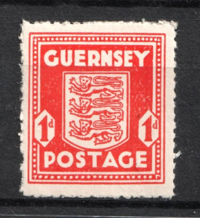 1941-44 1p Guernsey, German Occupation, Germany (Color and Paper Variety, Mi. 2 a u, Signed, CV $20, MNH)