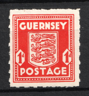 1941-44 1p Guernsey, German Occupation, Germany (Color and Paper Variety, Mi. 2 a w, Signed, CV $30, MNH)
