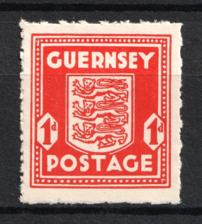 1941-44 1p Guernsey, German Occupation, Germany (Color and Paper Variety, Mi. 2 a w, CV $30)