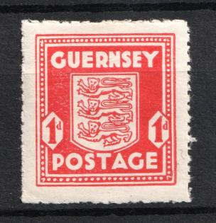 1941-44 1p Guernsey, German Occupation, Germany (Color and Paper Variety, Mi. 2 c v, CV $30)