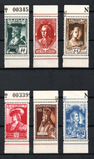 1943 Belgian Flemish Legion, Germany (Margins, Mi. IX - XIV, Full Set, CV $260, MNH)