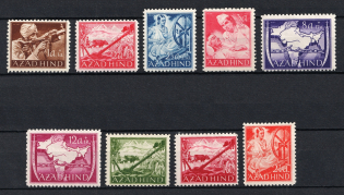 1943 Indian Legion, Germany (Mi. I A - 6 A, VIII A - X A, CV $60)