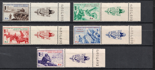 1942 French Legion, Germany (Coupons, Control Numbers, Mi. VI - X, Full Set, CV $70, MNH)