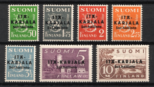 1941 Karelia, Finland, Finnish Occupation (Mi. 1 I - 7 I, Full Set, CV $30, MNH)