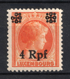 1940 4rpf Luxembourg, German Occupation, Germany (Missing Dot in Left Rosette, Print Error, Mi. 18)